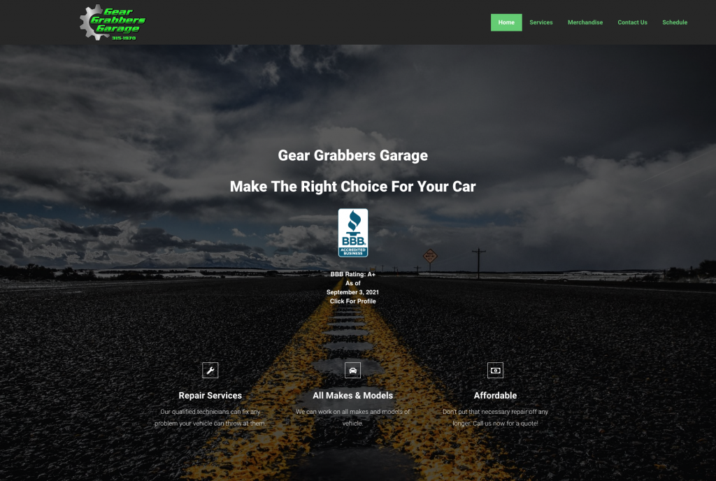Gear Grabbers Garage Website